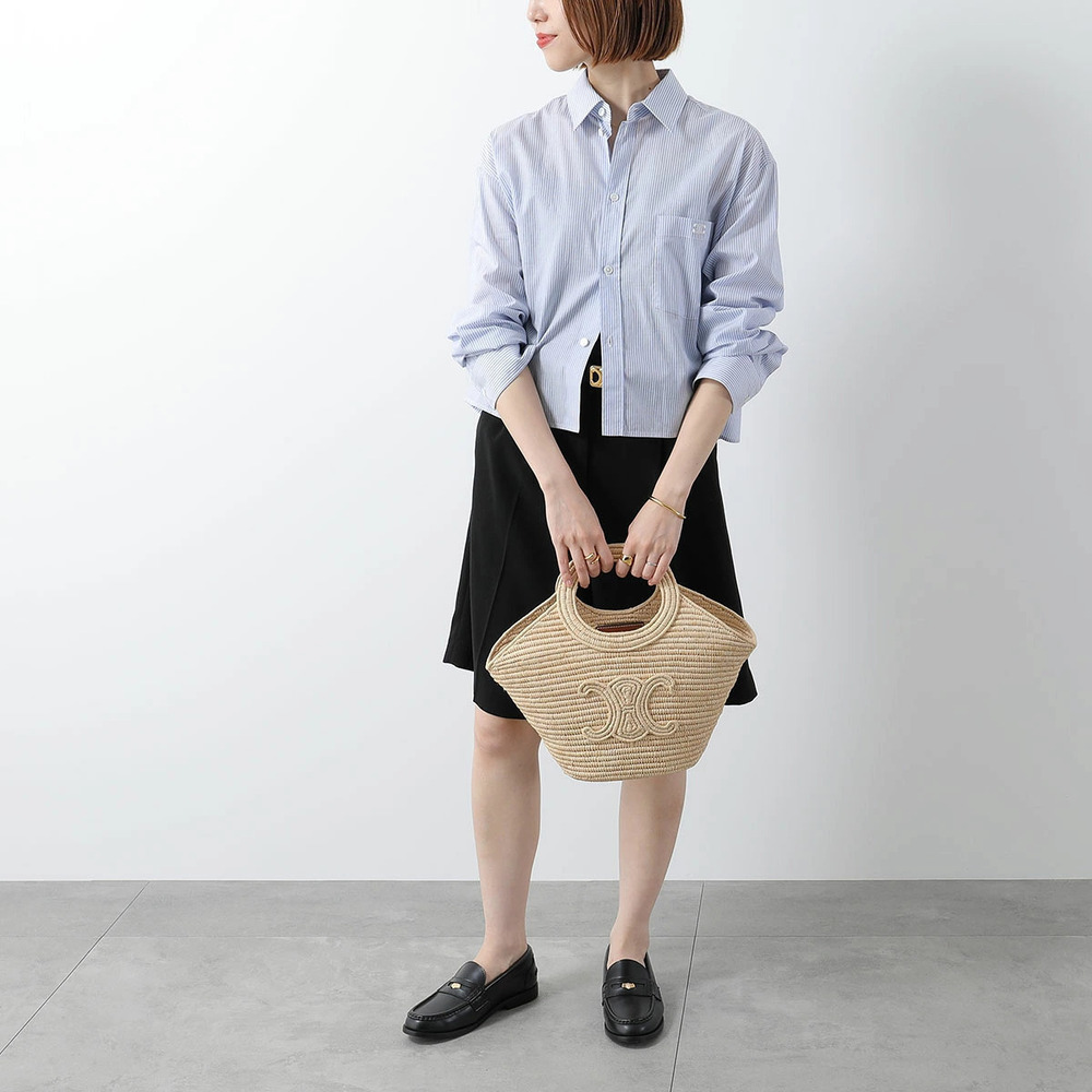 Celine Braided Panier Triomphe Raffia Handbag